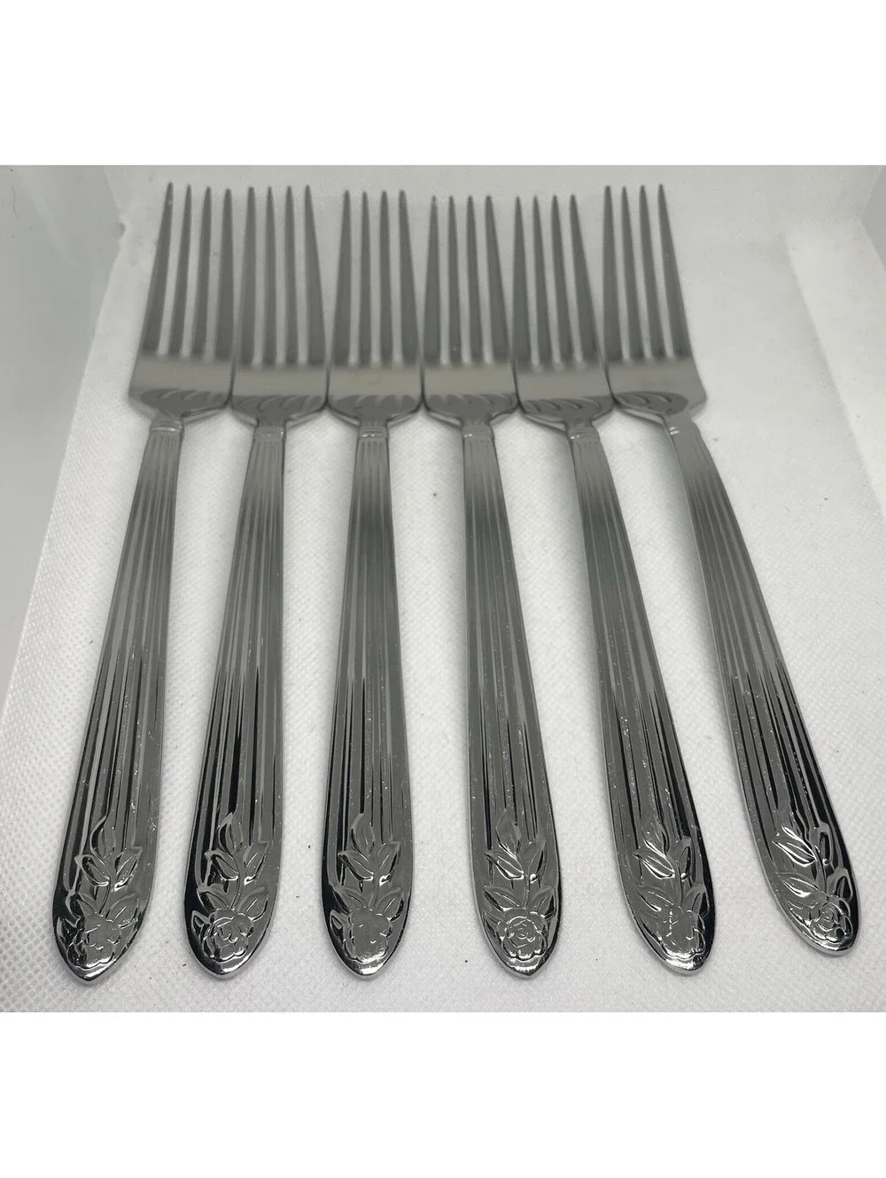 (6) Lenox ACCOUTREMENTS Stainless 18/10 Dinner Fork Lot ~ 8 1/8”